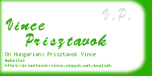 vince prisztavok business card